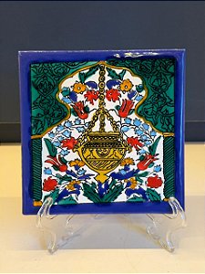 Quadro Azulejo - Tunísia - Sem Moldura - Colorido - 15CM