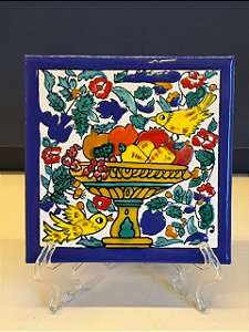 Quadro Azulejo - Tunísia - Sem Moldura - Colorido - 15CM