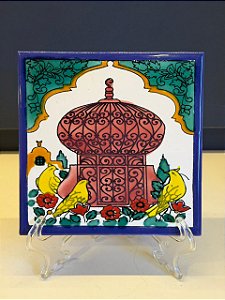Quadro Azulejo - Tunísia - Sem Moldura - Colorido - 15CM