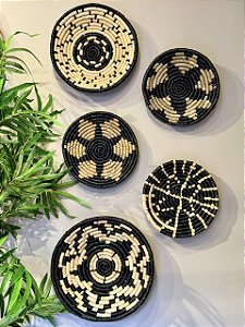 Kit Mandala Decorativa - Palha - Preto