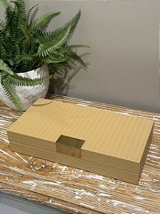 Caixa Decorativa - PU - Bege - 18X37cm