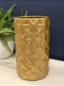 Vaso - Cerâmica - Dourado - 29CM