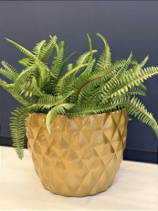 Cachepot em Ceramica - Dourado - 25CM