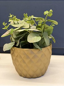 Cachepot em Ceramica - Dourado Fosco - 14CM