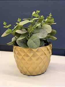 Cachepot em Ceramica - Dourado - 14CM