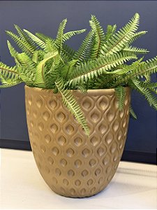 Cachepot em Ceramica - Dourado Fosco - 25CM