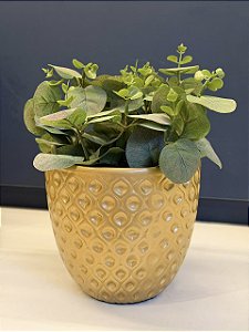 Cachepot em Ceramica - Dourado - 15CM