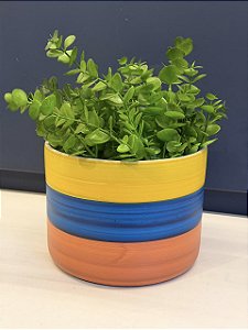 Cachepot em Ceramica - Colorido - 18CM