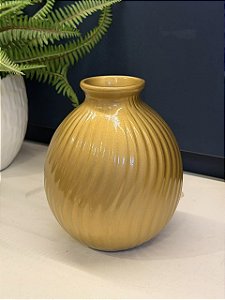 Vaso - Cerâmica - Dourado - 15CM