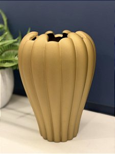 Vaso - Cerâmica - Dourado Fosco - 30X20cm