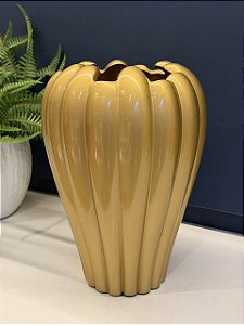 Vaso - Cerâmica - Dourado - 30X20cm