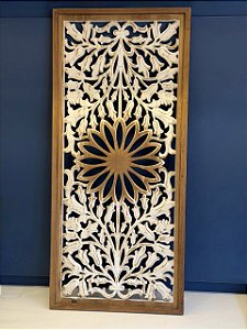 Painel - Madeira Entalhada - 0,87x0,37CM