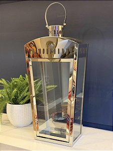 Lanterna - Metal - Prata - 61cm