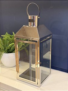 Lanterna - Metal - Prata - 50cm