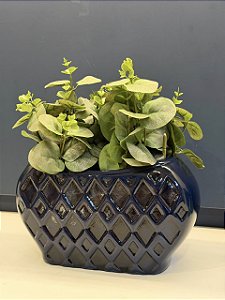 Cachepot em Cerâmica - Azul Escuro - 27CM