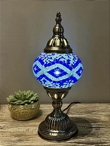 Luminária Turca Mosaico M - Azul