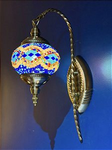 Arandela Turca - Bivolt - Médio - Azul e Colorido