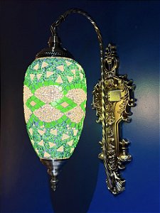 Arandela Turca - Bivolt - Verde e Branco