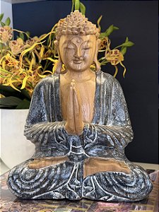 Buda - Madeira - Preto e Marrom - 29CM