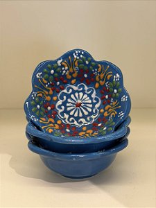 Bowl - Cerâmica - Turquia - Pintura Alto Relevo - Tamanho Pequeno - Azul e Colorido