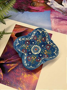 Cinzeiro Turca - Azul - Ceramica - Pintado á mão