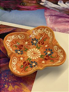 Cinzeiro Turco - Laranja - Cerâmica - Pintado á mão