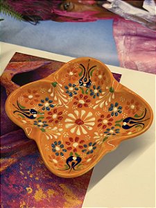 Cinzeiro Turco - Laranja - Cerâmica - Pintado á mão