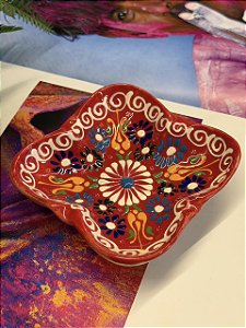 Cinzeiro Turco - Vermelho - Cerâmica - Pintado á mão