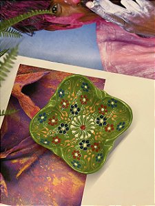 Cinzeiro Turco - Verde - Cerâmica - Pintado á mão