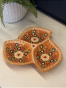 Petisqueira - Cerâmica - Turquia - Laranja e Colorido