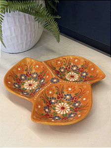 Petisqueira - Cerâmica - Turquia - Laranja e Colorido
