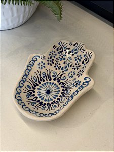 Petisqueira - Cerâmica - Turquia - Olho Grego - Azul Claro, Azul Escuro e Branco