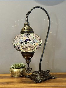 Luminária Turca Pendente - Grande - Mosaico - Roxo