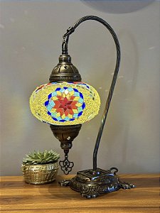 Luminária Turca Pendente - Grande - Mosaico - Amarelo