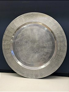 Prato de Parede - Relevo - Metal - Prata - 60CM