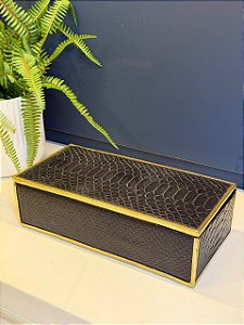 Caixa Decorativa - Resina - Preto e Dourado