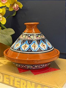 Panela Tagine Marroquina P - Cuscuzeira - Cerâmica - Azul