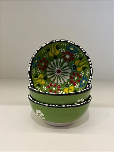 Bowl - Cerâmica - Turquia - Tamanho Pequeno - Pintura Relevo - Verde