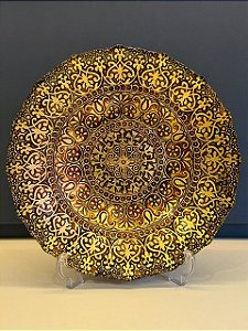 Centro de Mesa em Vitral - Dourado - Grande