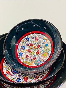 Saladeira - Verde Escuro - Cerâmica - Turquia - Tamanho Pequeno