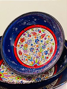 Saladeira - Azul Escuro - Cerâmica - Turquia - Tamanho Pequeno