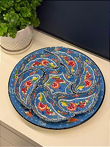 Petisqueira com prato - Cerâmica - Turquia - Azul Claro