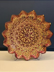 Centro de Mesa em Vitral - Estrela - Vinho  - Grande