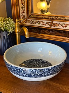 Cuba Sobrepor - Fundo Azul Claro - Arabesco