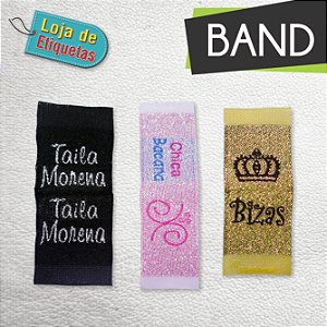 Etiqueta bordada Bandeirinha - Lurex (Fio Brilhante) Alta Definição