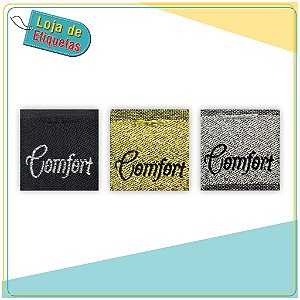 Etiqueta Comfort Lingerie Brilhante Bordada | Para Calcinha, Sutiã e Moda Íntima – 100 Unidades