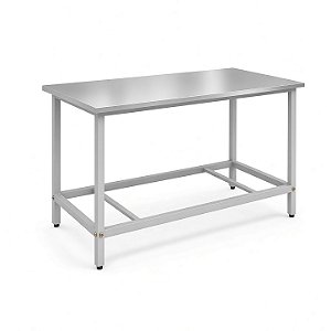 SARO Mesa de Bancada Inox com Prateleira – 100, 120, 150 e 190 cm