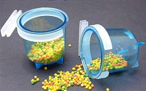 Porta vitamina pequeno azul