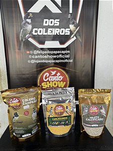 kit coleiro campeão 500g + canjiquinha + milheto calcificado