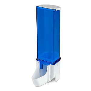 ￼Comedouro Automático Sertão Azul para Gaiola Malha Larga - Porta Sementeira Pássaros sem Desperdício